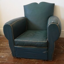 Blue French Moustache Chair